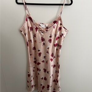 Floral Satin Camisole Dress in Blush Pink - Brand: Blank